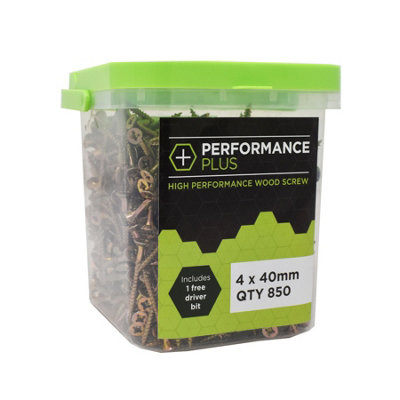 Performance Plus Multi-Purpose Wood Screw 4.0 x 40mm Tub of 850