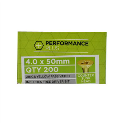 Performance Plus Multi-Purpose Wood Screw 4.0 x 50mm Box of 200