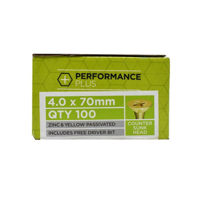 Performance Plus Multi-Purpose Wood Screw 4.0 x 70mm Box of 100