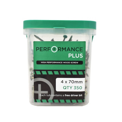 Performance Plus Multi-Purpose Wood Screw 4.0 x 70mm Tub of 350