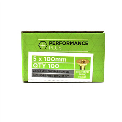 Performance Plus Multi-Purpose Wood Screw 5.0 x 100mm Box of 100