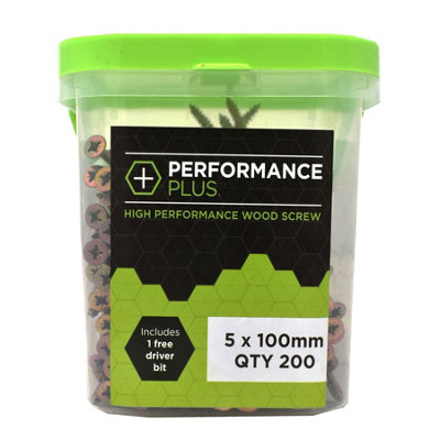 Performance Plus Multi-Purpose Wood Screw 5.0 x 100mm Tub of 200
