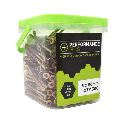 Performance Plus Multi-Purpose Wood Screw 5.0 x 80mm Tub of 300