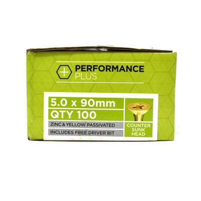 Performance Plus Multi-Purpose Wood Screw 5.0 x 90mm Box of 100