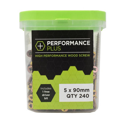 Performance Plus Multi-Purpose Wood Screw 5.0 x 90mm Tub of 240