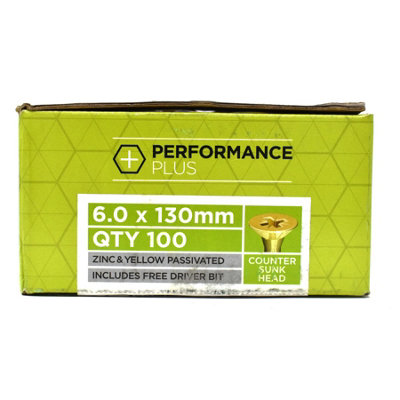 Performance Plus Multi-Purpose Wood Screw 6.0 x 130mm Box of 100
