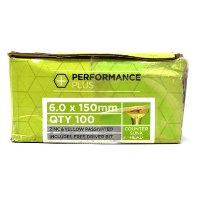 Performance Plus Multi-Purpose Wood Screw 6.0 x 150mm Box of 100