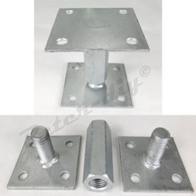 PERGOLA Post Support BOLT DOWN Heavy Duty Galvanised Fence Foot Anchor 100 x 100mm (4 x 4")