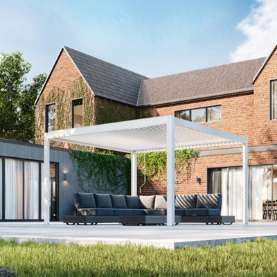 Buy PergoSTET 4m x 4m Pergola with 3 Drop Sides and LED Lighting in ...