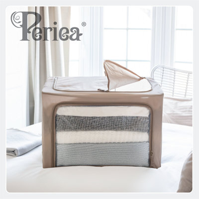 Periea Beau Folding Collapsible Stackable Fabric Home Storage Boxes ...