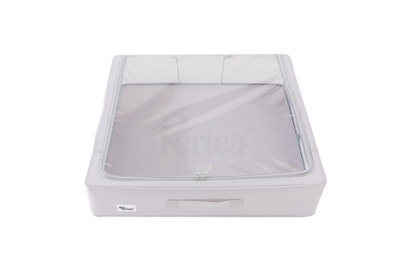 Periea Casey Underbed Storage Boxes with Lids - Foldable, Stackable, and Space-Saving Organiser - Grey - Large