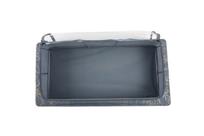 Periea Casey Underbed Storage Boxes with Lids - Foldable, Stackable, and Space-Saving Organiser - Metallic Floral - Medium