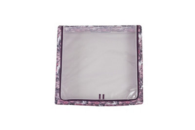 Periea Casey Underbed Storage Boxes with Lids - Foldable, Stackable, and Space-Saving Organiser - Pink Floral - Large