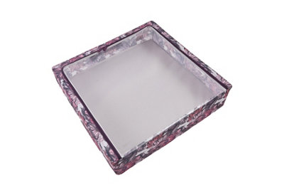 Periea Casey Underbed Storage Boxes with Lids - Foldable, Stackable, and Space-Saving Organiser - Pink Floral - Large
