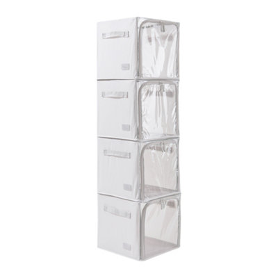 Periea Lola Collapsible Storage Cubes Pack of 4, Foldable Fabric ...