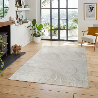 Perla Modern Abstract Action Living Room Area Rug Metallic Sheen ...