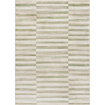 PERLA Scandi Modern Moss/Beige Area Rug 160 x 213 cm