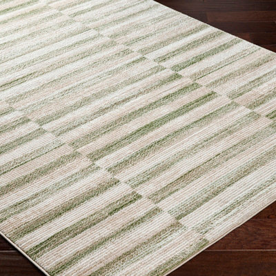 PERLA Scandi Modern Moss/Beige Area Rug 160 x 213 cm