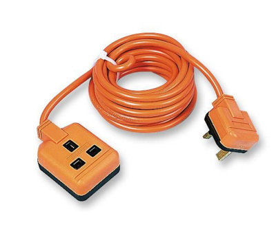 PERMAPLUG - Heavy Duty Single Socket Extension Lead, 5m Orange