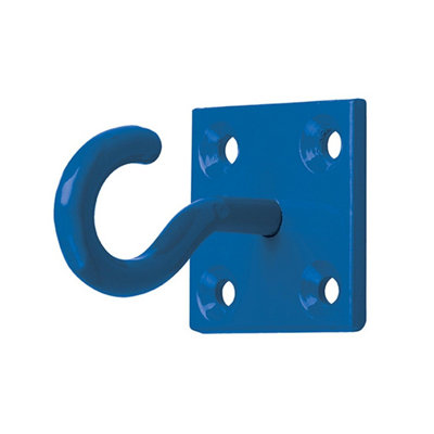 Perry Equestrian Chain Hook on Plate (Pack Of 2) Blue (One Size