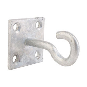 Perry Equestrian Chain Hook on Plate (Pack Of 2) Galvanised (One Size)