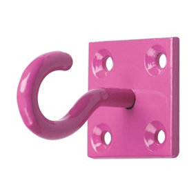 Perry Equestrian Chain Hook on Plate (Pack Of 2) Pink (One Size)