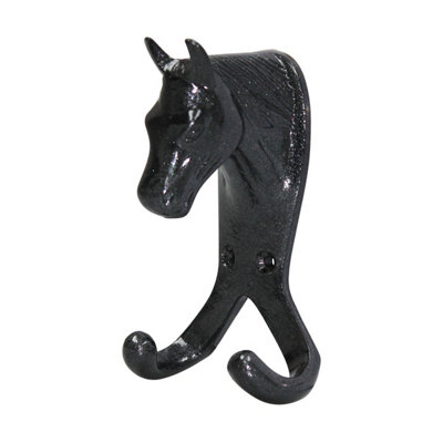 Perry Equestrian Horse Head Double Stable/Wall Hook Purple (One