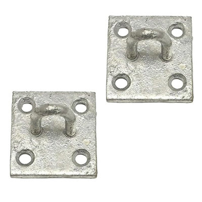 Perry Equestrian Pack of 2 Chain Staple on 50mm Plate Stable Tie Up ...