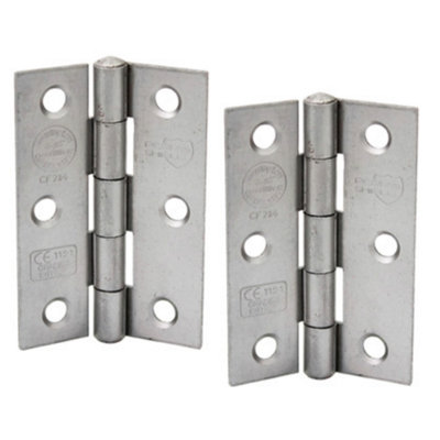 Perry Shield Grade CE7 SATIN CHROME 3" Certifire Fire Door Butt Hinge with Spun Pin - FD60