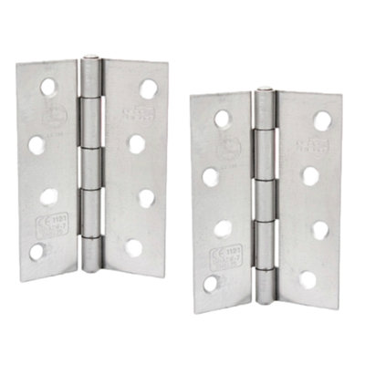 Perry Shield Grade CE7 SATIN CHROME 4" Certifire Fire Door Butt Hinge with Spun Pin - FD60