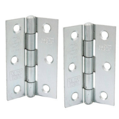 Perry Shield Grade CE7 ZINC 3" Certifire Fire Door Butt Hinge with Spun Pin - FD60