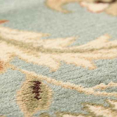 Persian Easy to Clean Aqua Bordered Floral Traditional Rug for Dining Room-120cm X 170cm