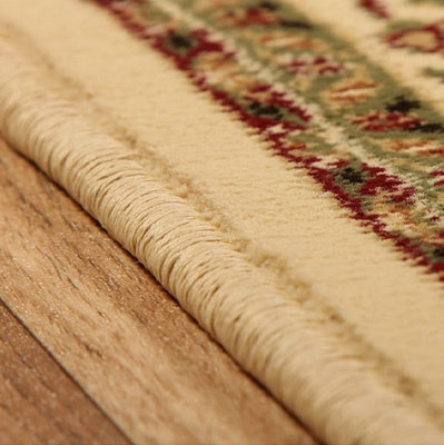 Persian Easy to Clean Bordered Floral Cream Traditional Rug for Dining Room-240cm X 340cm - 3