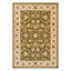 Persian Easy to Clean Bordered Floral Green Traditional Rug for Dining Room-80cm X 140cm
