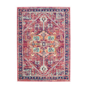 Persian Rug, Handmade Rug, Bordered Floral Rug with 20mm Thickness, Traditional Rug for Living Room-120cm X 170cm