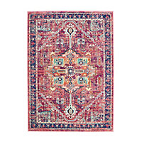 Persian Rug, Handmade Rug, Bordered Floral Rug with 20mm Thickness, Traditional Rug for Living Room-67 X 200cm (Runner)