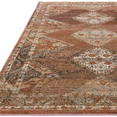 Persian Traditional Easy to Clean Bordered Geometric Bedroom Dining Room And Living Room Rug -120cm X 170cm