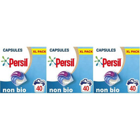 Persil 3 In 1 Non Bio Washing Laundry Capsules 40 Washes Pack of 3