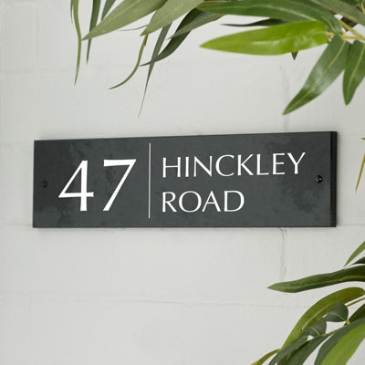Personalised Engraved Slate House Sign 30cm x 10cm