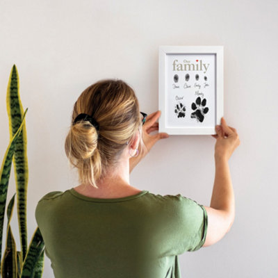 Framed Pet Paw Print Keepsake With Ink Kit 