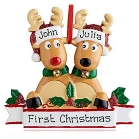 Personalised Santa Reindeer Christmas Tree Decoration