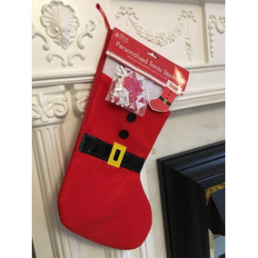 Personalised Xmas Santa Stocking with Self Adhesive Letters
