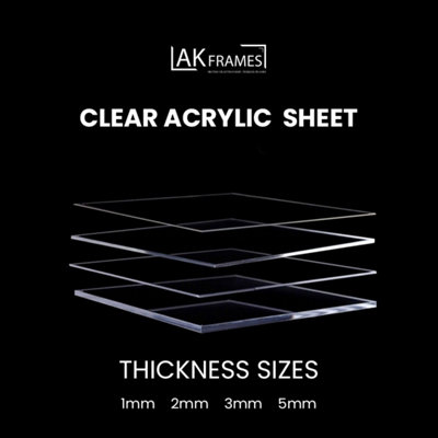 Perspex 100x90CM Clear Acrylic Plexiglass Sheet 1mm Transparent Sheet