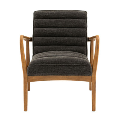 Perth Armchair Upholstered In A Plush Charcoal