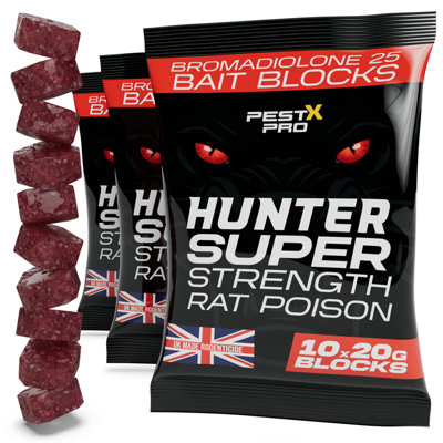 Pest-X Pro Hunter Rat and Mouse Bait - 600g Sachets Rodent Control for ...