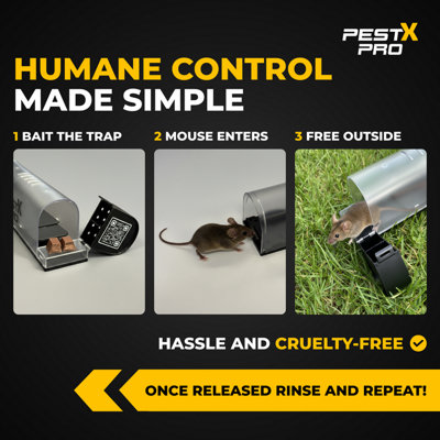 Pest X Pro Move A Mouse Humane Mouse Traps 4 Pack - Long Safe Upward ...