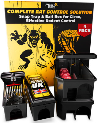 Pest X Pro Rat Control Bundle - Shadow Rat Trap Boxes (2 Pack) & Venom ...