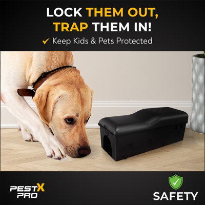 Pest X Pro Shadow Rat Trap Box 2 Pack Heavy Duty, Reusable Rodent Trap ...