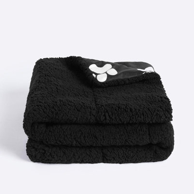 Pet Blanket Throw Over Bed Chair Thermal Soft Sherpa Fleece Warm Paw, Black Price Comparisons | Compare The Build