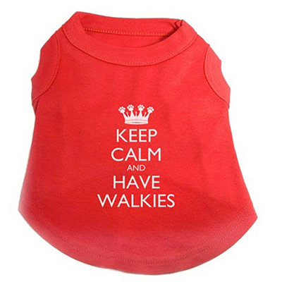 Pet Brands Keep Calm Dog T-Shirt Red (Extra Small) Price Comparisons | Compare The Build